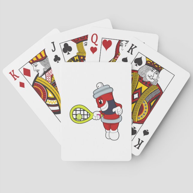 Spray at Tennis with Tennis racket Poker Cards (Back)