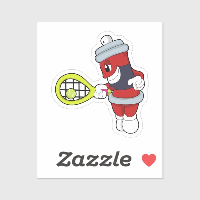 Spray at Tennis with Tennis racket Sticker (Sheet)