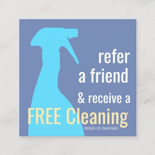 Spray Bottle House Cleaning Customer Referral Card