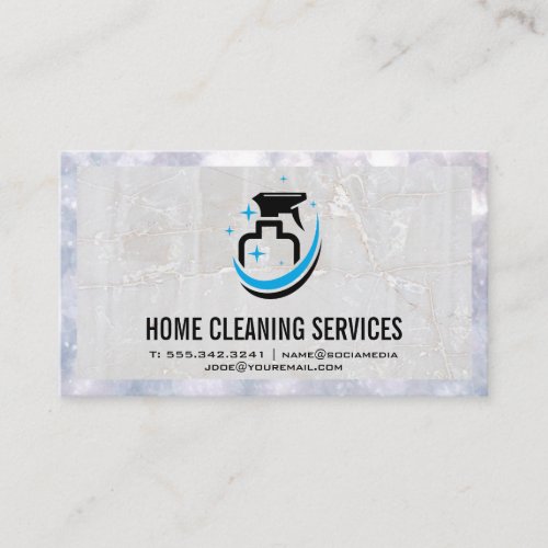 Spray Bottle Logo  Marble and Boke Business Card