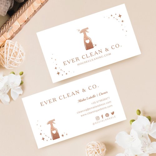 Spray Bottle Professional Maid  House Cleaning Business Card