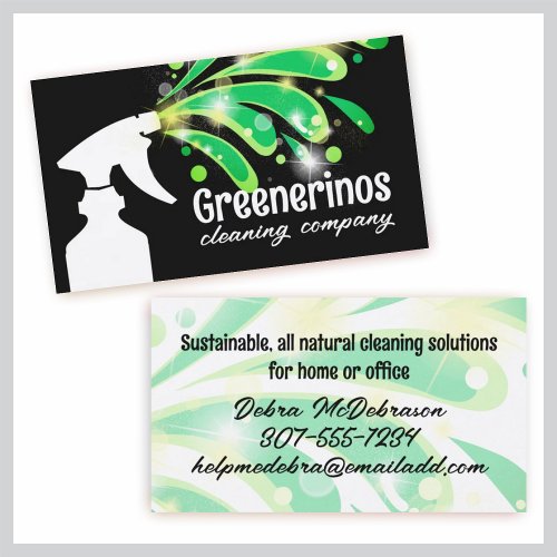 spray bottle house green cleaning business card