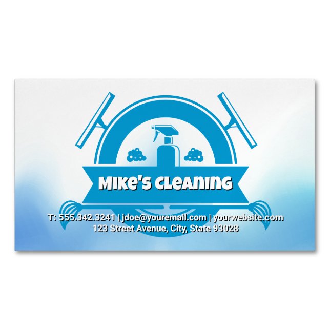 Spray Bottle | Squeegee Business Card Magnet (Front)