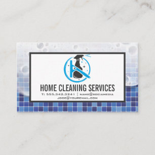 Spray Bottle Squeegee Soap and Bathroom Tiles Business Card