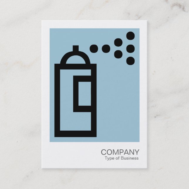 Spray Can - Black on Blue (9dc6d8) Business Card (Front)