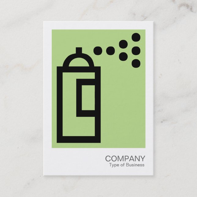Spray Can - Black on Green b8da89 Business Card (Front)