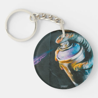 Spray can graffiti art mural keychain