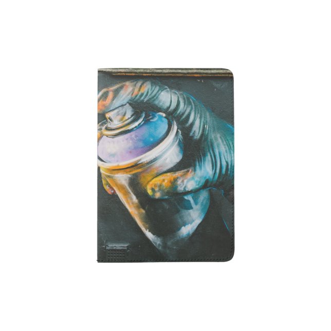 Spray can graffiti art mural passport holder (Front)