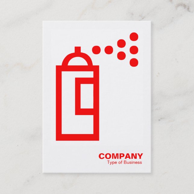 Spray Can - Red on White Business Card (Front)