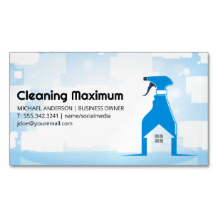 Spray Cleaning Bottle   Home Cleaner Services Business Card Magnet