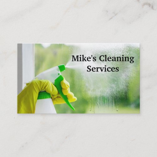 Spray Cleaning Glass Window Business Card