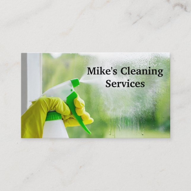 Spray Cleaning Glass Window Business Card (Front)
