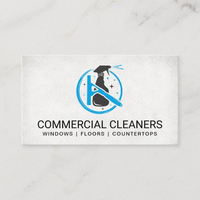 Spray Cleaning | Squeegee | Cleaners Business Card (Front)