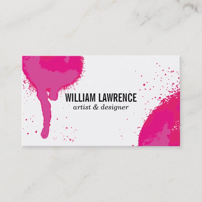 Spray | Expressive (hot pink) Business Card (Front)