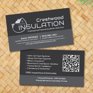 Spray Foam Insulation Contractor Professional Business Card