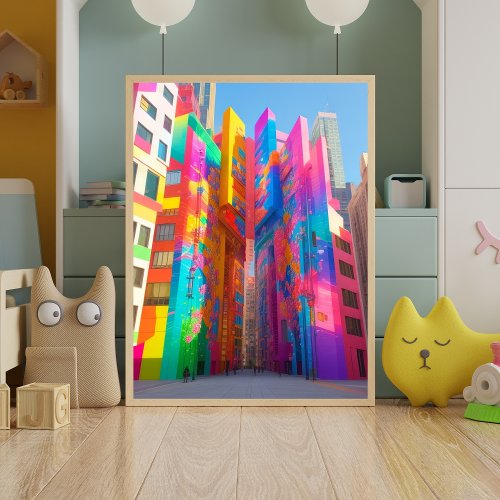 Spray of Creativity Colorful Graffiti Kids Room  Poster