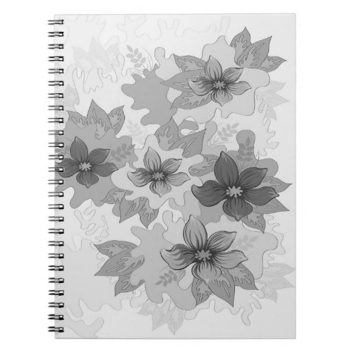 Spray of Flowers in Hues of Gray  Notebook