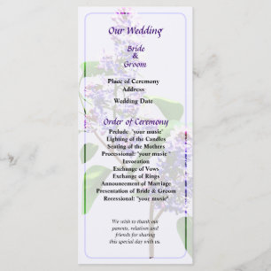 Spray of Lilacs Wedding Program