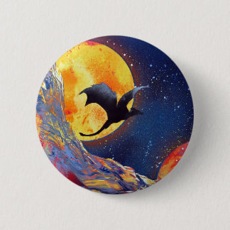 Spray Paint Art Fantasy Dragon Outer Space Button