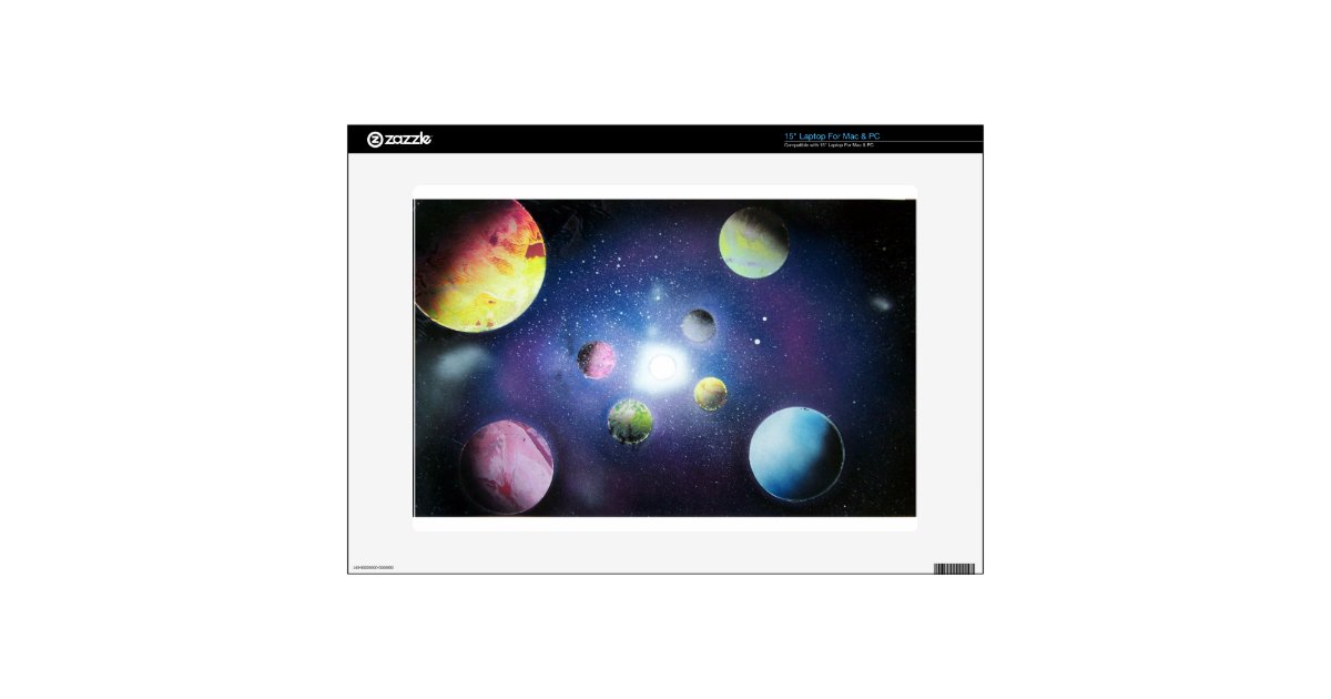 Spray Paint Art Space Galaxy Painting Laptop Skin Zazzle Com