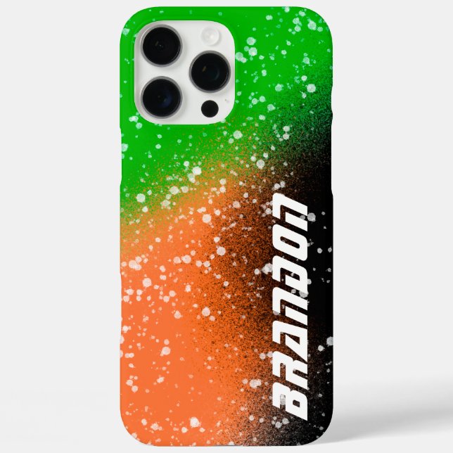 Spray Paint Black Orange and Green Name Case-Mate iPhone Case (Back)