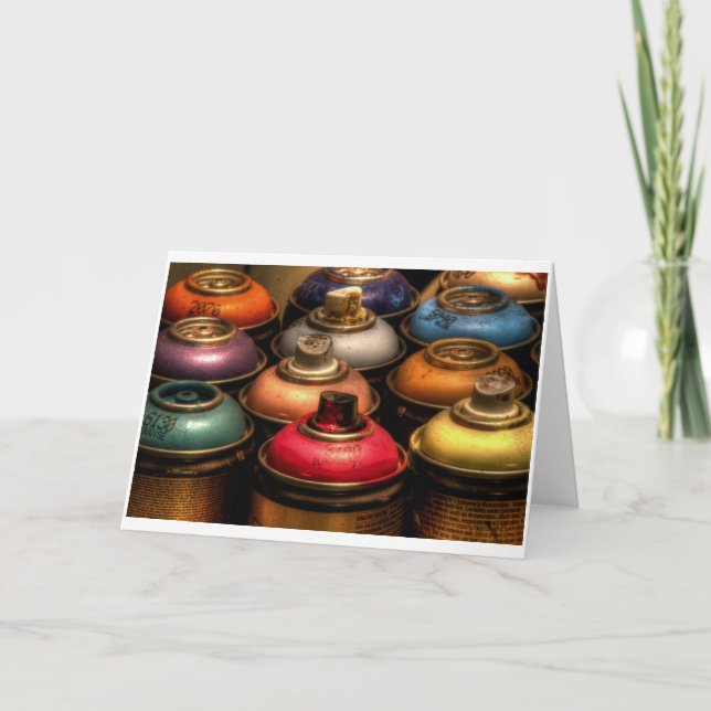 Spray Paint Cans Card (Front)