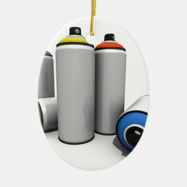Spray Paint Cans Ceramic Ornament (Front)