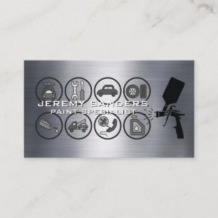 Spray Paint Gun   Auto Service Icons Business Card