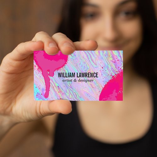 Spray Paint  Iridescent Liquid Business Card