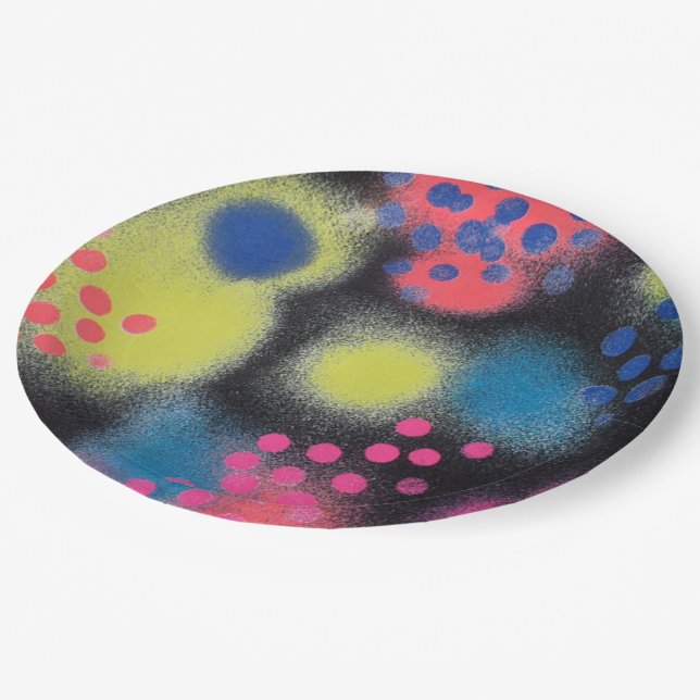 Spray Paint Paper Plates (Angled)