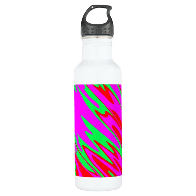 Spray Paint Red Pink Green Stainless Steel Water Bottle (Front)