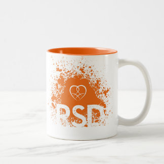 Spray paint RSD ribbon & heart design Two-Tone Coffee Mug
