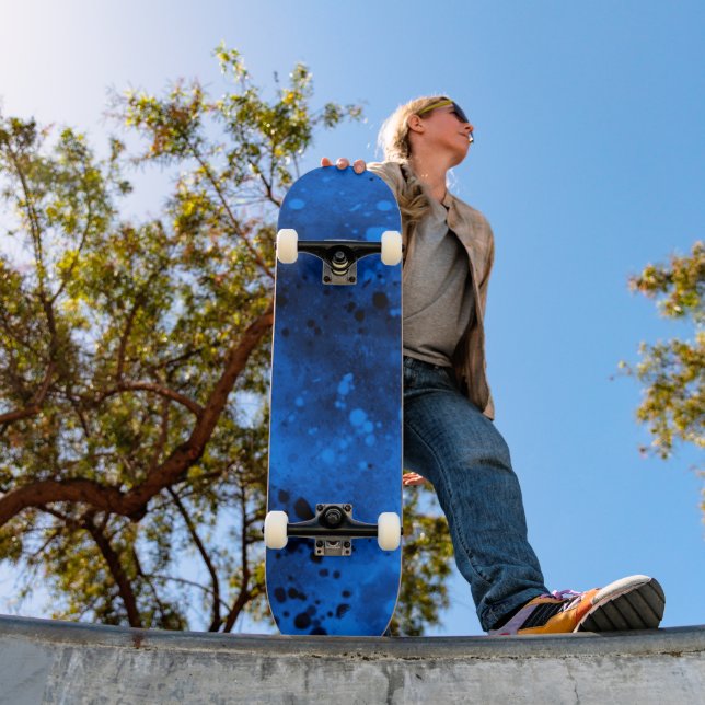 Spray Paint Splatter Effect Blue Skateboard (Outdoor 1)