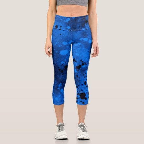 Spray Paint Splatter Effect Capri Leggings