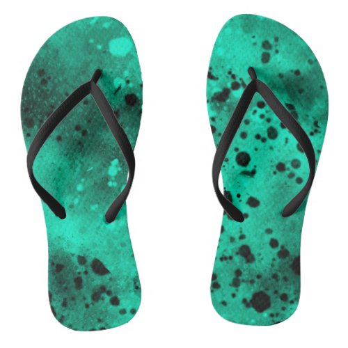 Spray Paint Splatter Effect Pair of Flip Flops