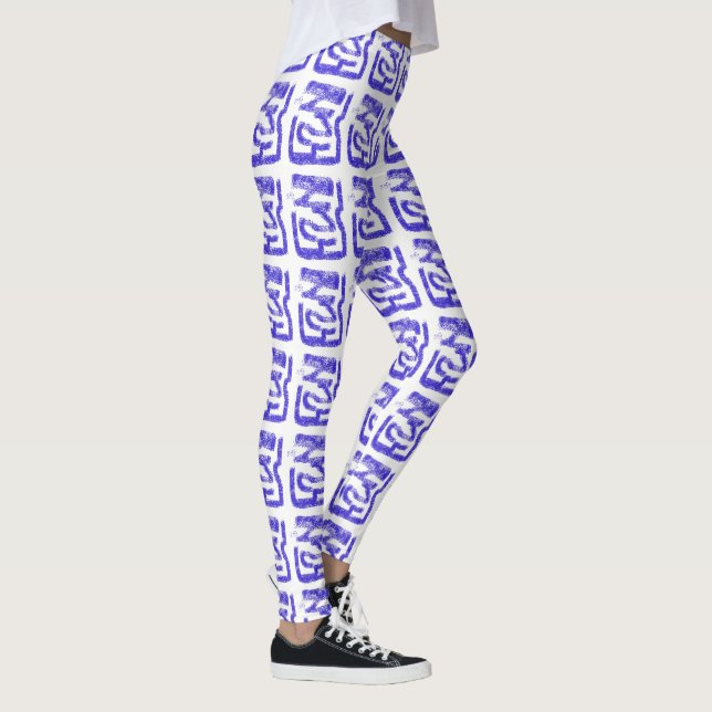 spray painted abstract Thunder_Cove blue any color Leggings (Right)