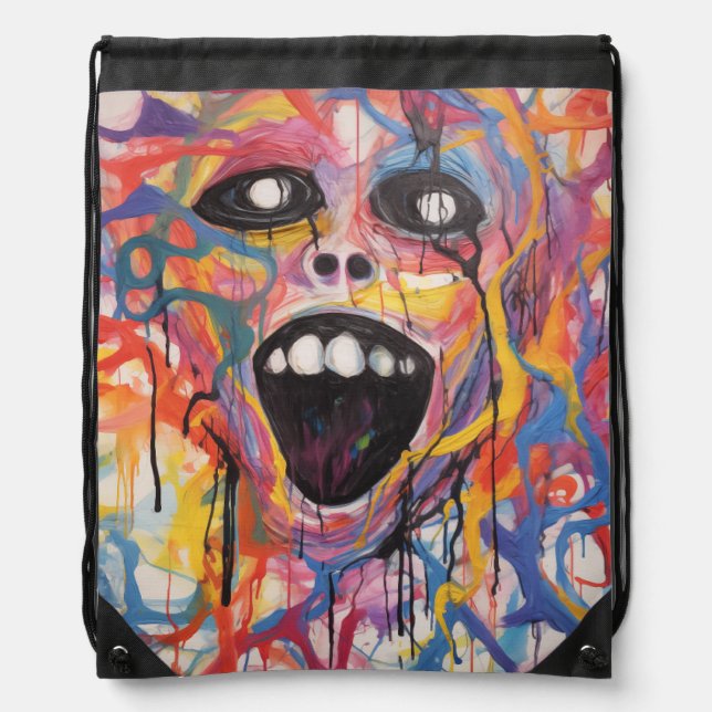 Spray Painting abstract  Drawstring Bag (Front)