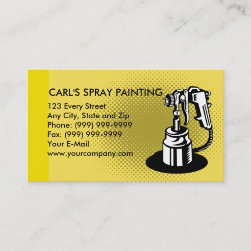 Customizable spray painting gun business card