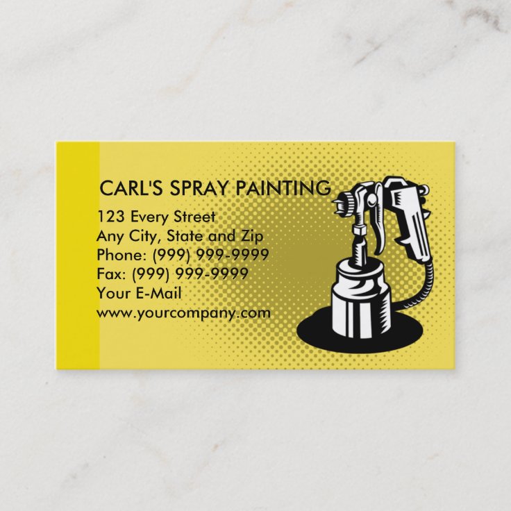 spray painting gun business card Zazzle