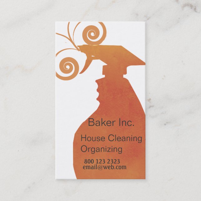 Spray Professional Housekeeping Maid Cleaning Business Card (Front)