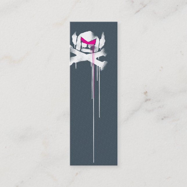 Spray Swede Drips - Grey w/ pink eyebrows Mini Business Card (Front)