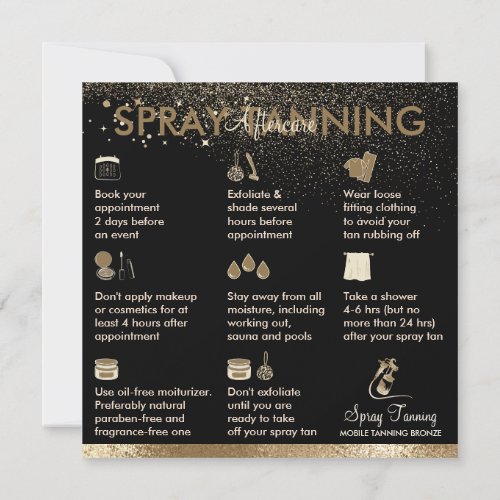 Spray Tan Aftercare Instruction Tips Bronze Body Invitation