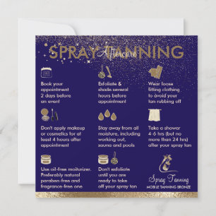 Spray Tan Aftercare Instruction Tips Navy Body Invitation