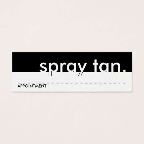 spray tan appointment card