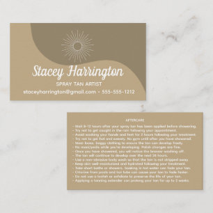 Spray Tan Artist Mobile Tanning Business Card