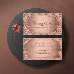 Spray Tan Bronze Swirls Damask Business Card