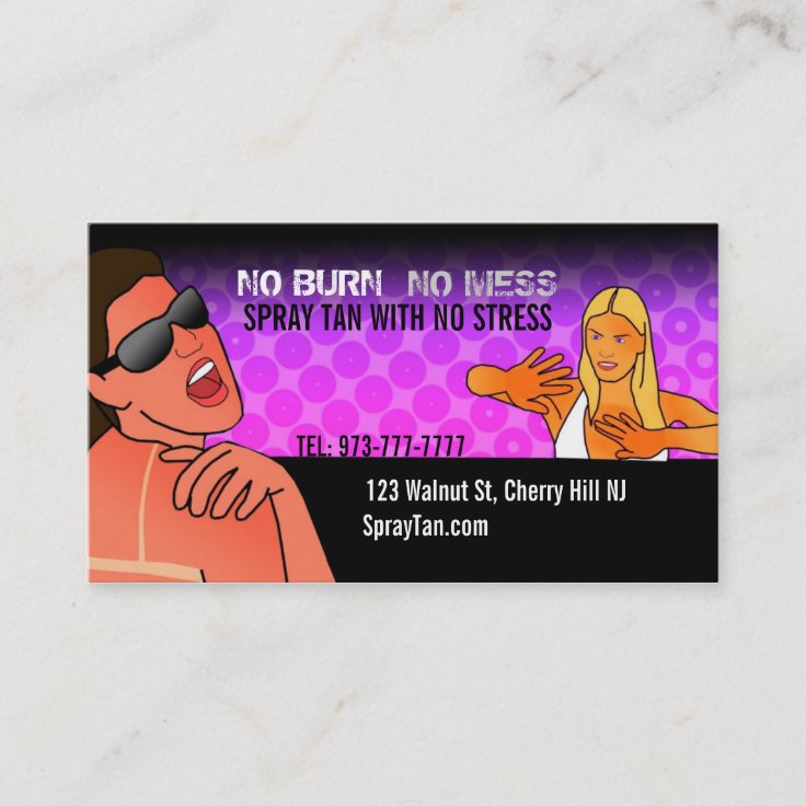 Spray Tan business cards Zazzle