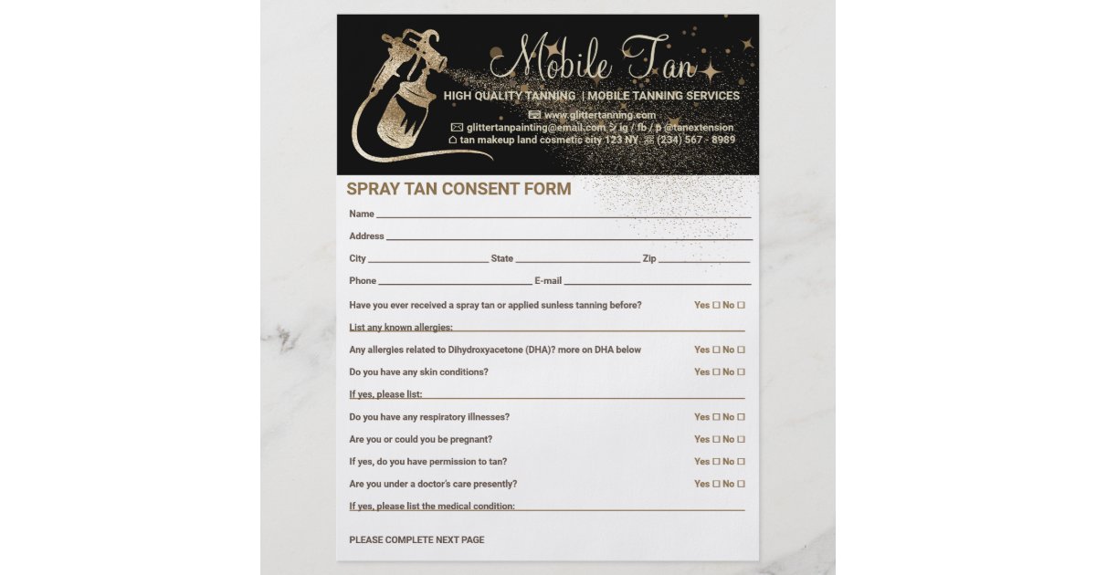 spray-tan-business-plan-consent-form-flyer-zazzle