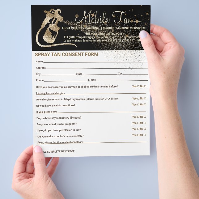 Spray Tan Business Plan Consent Form Flyer | Zazzle