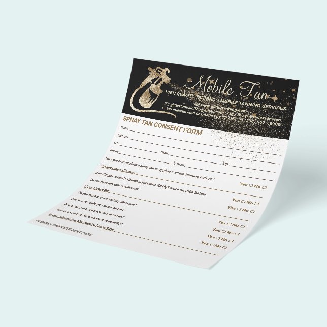 Spray Tan Business Plan Consent Form Flyer | Zazzle